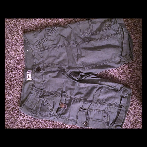 Army green cargo shorts