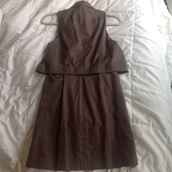 SOLD Theory Taranto Gemine Shirtdress Brown - Picture 4 of 4