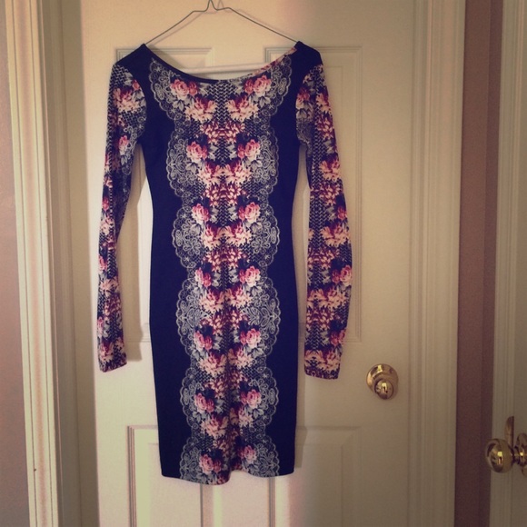 Flower Pattern bodycon dress