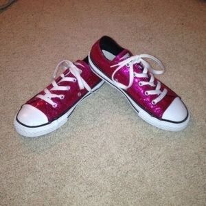 Hot pink sparkly converse