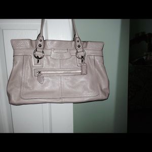 Authentic Ruffled Pink Coach Handbag