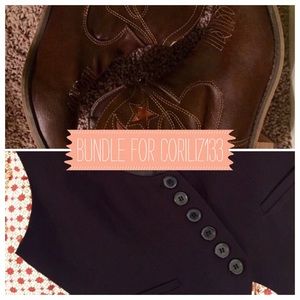 Cowboy boots + Black vest