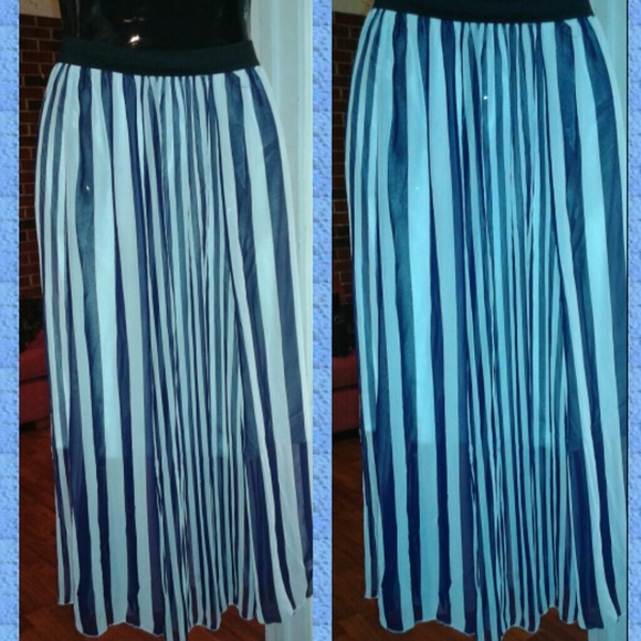 Navy Blue & White Maxi