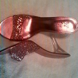 Pink see thru lace 2in heel