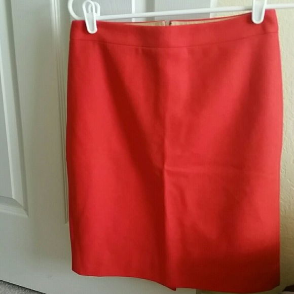 J. Crew red wool pencil skirt 2