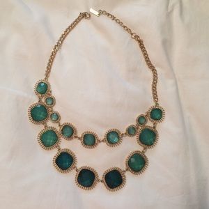 Emerald COLORED stone statement necklace