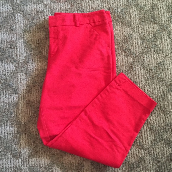 Red ankle pants