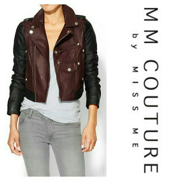 NWT Two Toned Vegan Leather Jacket