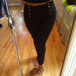 black stretch denim-high waist