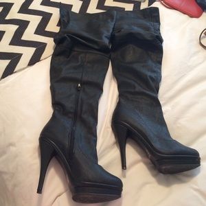 Charolette Russe Black over the knee boots