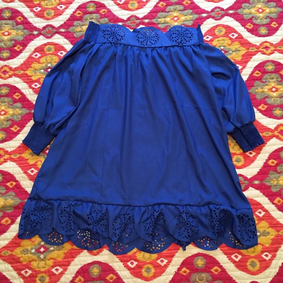 ❌SOLD❌Cobalt off shoulder GyPsY dress - Picture 2 of 2