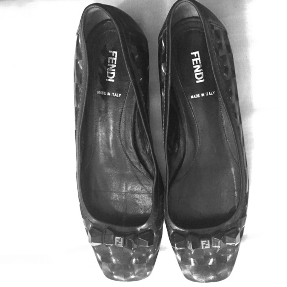 FENDI square toe flats