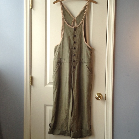 Free People Linen/cotton Blend Overalls