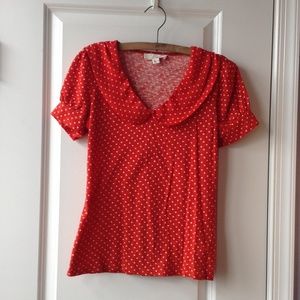 Urban Outfitters Polka Dotted Peter Pan Shirt