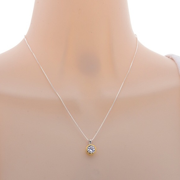 1.00ct Sterling Silver Bezel-Set Solitaire Pendant - Picture 2 of 4