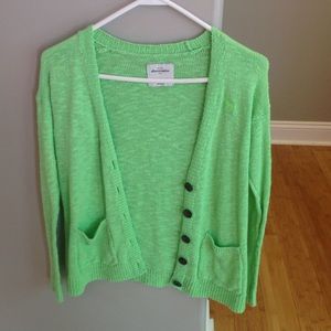 Bright Green Abercrombie kids cardigan