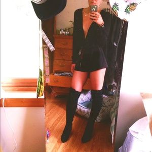 Knee high suede boots