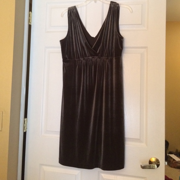 Old Navy XL Taupe Deep V Evening Dress - Picture 1 of 4