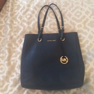 Michael Kors Navy Handbag Saffiano Leather
