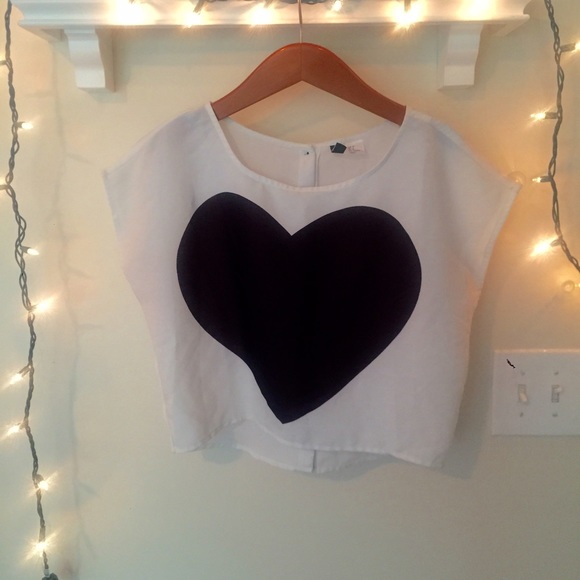 H&M heart crop top