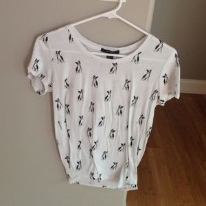 Forever 21 dog print white shirt
