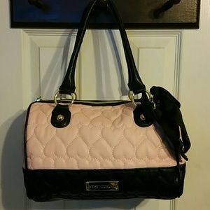BETSEY JOHNSON pink and black purse