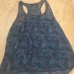 Sheer Floral Navy Tank