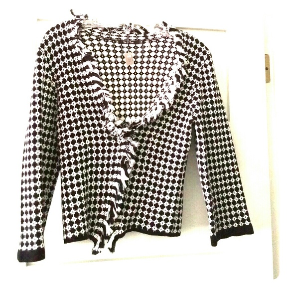 Knit houndstooth jacket