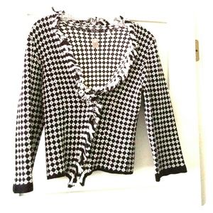 Knit houndstooth jacket