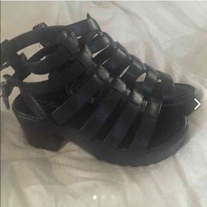 Chunky gladiator caged sandals