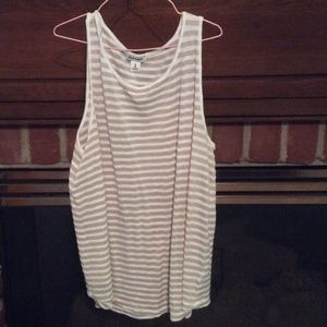 Tan & white racerback top