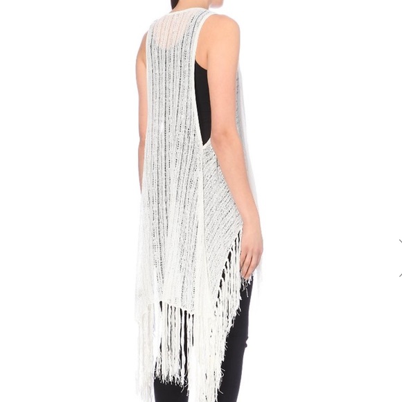 Free People Tiered Fringe Vest - Ivory, Medium - Picture 4 of 4