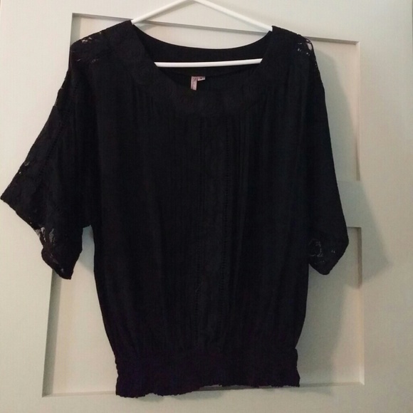 Black peasant blouse