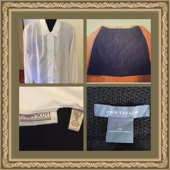Ann Taylor Skirt Sz 12 & Karen Scott Blouse Sz 10