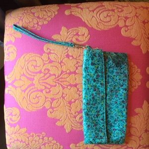 Blue flower print wallet