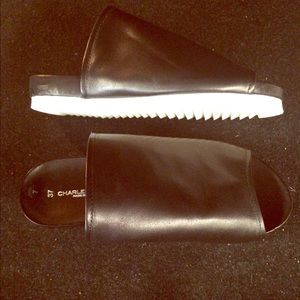 New Charles David 'Dante' leather slide sandal