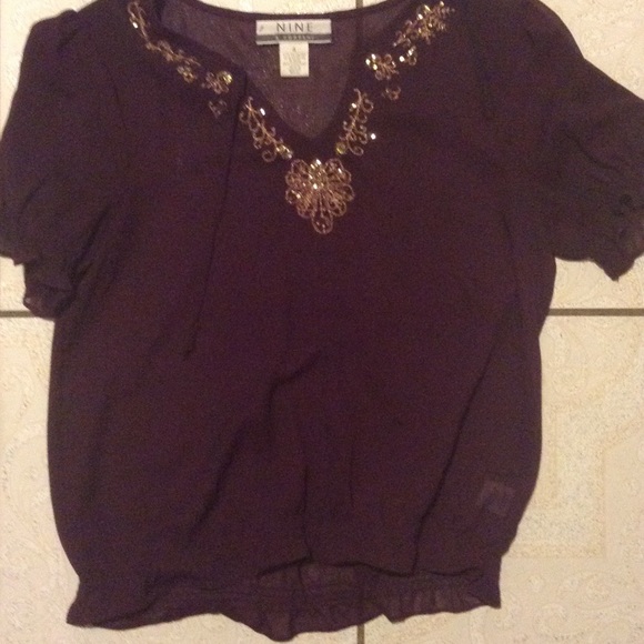Dark purple peasant top😀