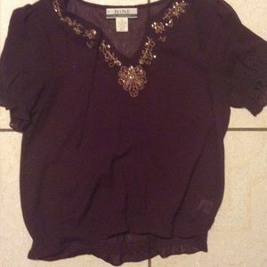 Dark purple peasant top😀