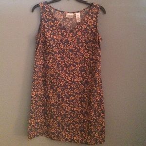 Liz Claiborne blue and tan shift dress