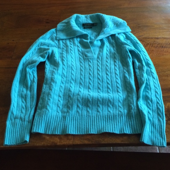 Ralph Lauren turquoise cashmere sweater