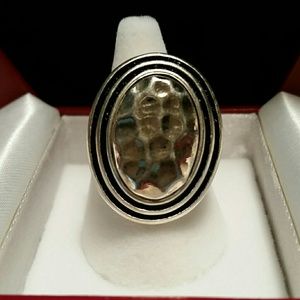 Hammered Silver tone ring