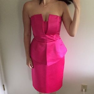 Hot pink peplum dress