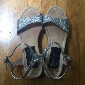 Marc Jacobs Silver Glitter Sandal 38