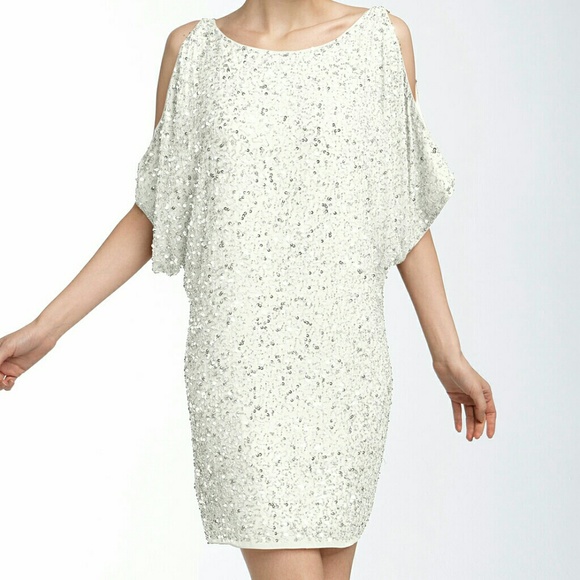 Aidan Mattox
White Cold Shoulder Sequin Dress