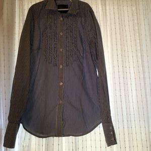 American Eagle ruffle button down