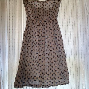 Blue flower strapless dress