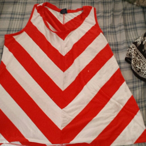 Red and white tank top