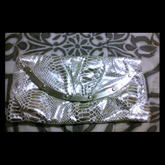 Snake print clutch