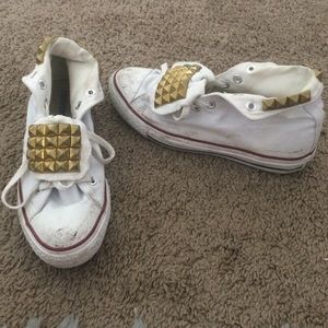 White studded converse