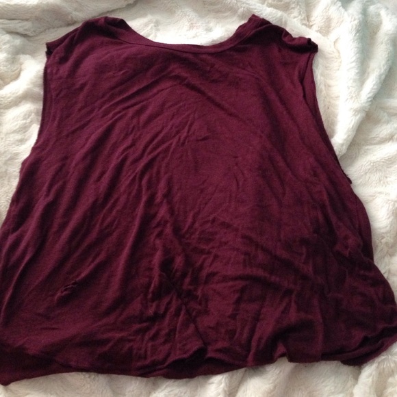 burgundy loose fit brandy muscle tee